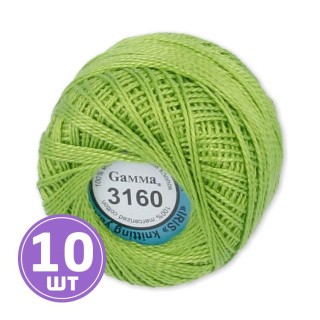Пряжа Gamma Ирис (3160), ярко-зеленый, 10 шт. по 10 г
