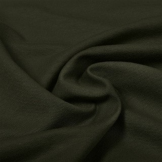 Ткань трикотаж Футер 2х нитка, петля, с лайкрой, 6 м, ширина 180 см, 230 г/м2, пенье, цвет: темный хаки, TBY