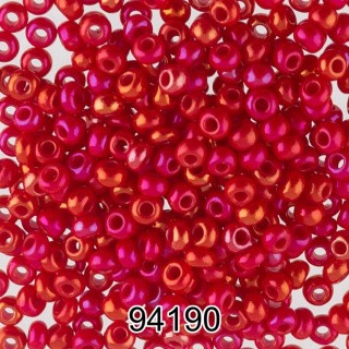 Бисер Чехия круглый 4 10/0, 2,3 мм, 500 г, цвет: 94190 красный