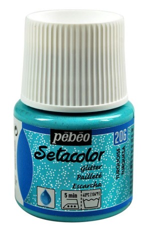 Краска для светлых тканей с микро-глиттером Setacolor PEBEO, цвет: бирюза, 45 мл