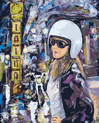 Картина по номерам «Поездка на мотоцикле» Картина по номерам «Поездка на мотоцикле»