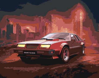 Картина по номерам «Машины: Спортивный автомобиль в стиле 80-х»