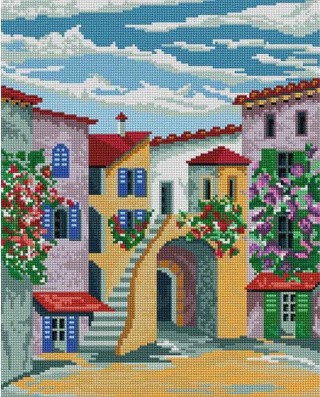 Алмазная вышивка «Яркие домики» Алмазная вышивка «Яркие домики»