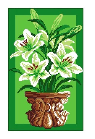 Рисунок на ткани «Белые лилии»