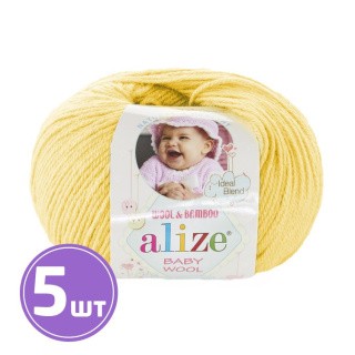 Пряжа ALIZE Baby wool (187), светло-желтый, 5 шт. по 50 г Пряжа ALIZE Baby wool (187), светло-желтый, 5 шт. по 50 г