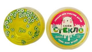 Слайм «Стекло», жёлтый, 100 г, с наполнителем авокадо