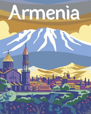 Картина по номерам «Армения: монастыри, гора Арарат 40x50»