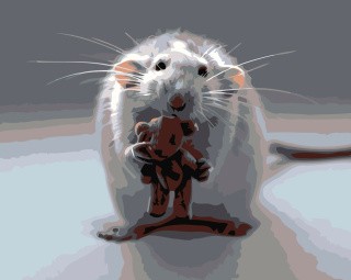 Картина по номерам «Мышь с мишуткой»