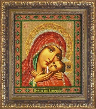 Рама для иконы с оргстеклом «Касперовская Богородица. Радуга бисера»