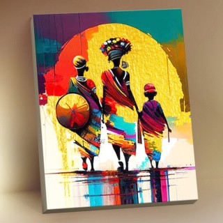 Картина по номерам с поталью «Абстракция Африки»