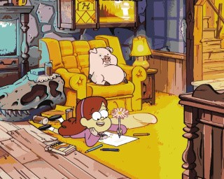 Картина по номерам «Gravity Falls Гравити Фолз: Мейбл и Пухля 3»