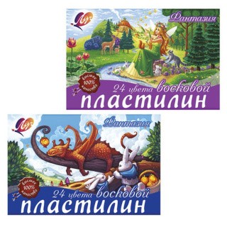 Пластилин восковой Луч «Фантазия», 24 цвета, 360 г, со стеком Пластилин восковой Луч «Фантазия», 24 цвета, 360 г, со стеком