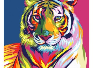 Картина цветным песком «Тигр»