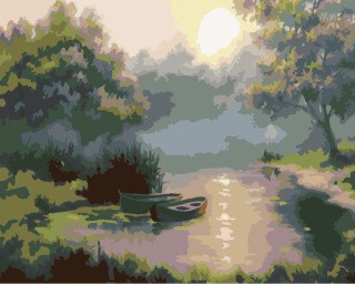 Картина по номерам «Лодки в лесу» Картина по номерам «Лодки в лесу»