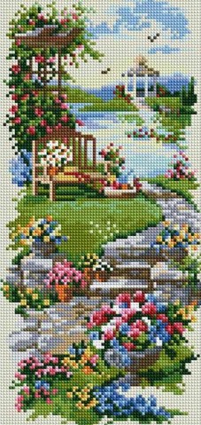 Алмазная вышивка «Беседки в саду» Алмазная вышивка «Беседки в саду»