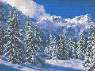 Рисунок на ткани «Зимний пейзаж»