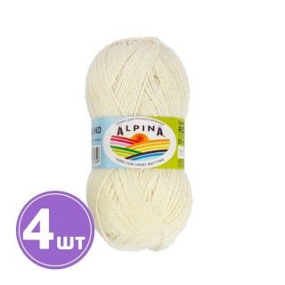 Пряжа Alpina ROLAND (20), белый, 4 шт. по 50 г Пряжа Alpina ROLAND (20), белый, 4 шт. по 50 г