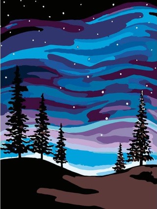 Картина по номерам «Полярное сияние»