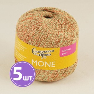 Пряжа Семеновская пряжа Mone (17953), светло-зеленый-морковный, 5 шт. по 100 г Пряжа Семеновская пряжа Mone (17953), светло-зеленый-морковный, 5 шт. по 100 г