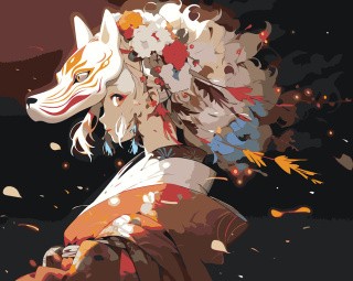 Картина по номерам «Клинок рассекающий демонов: В маске волка»