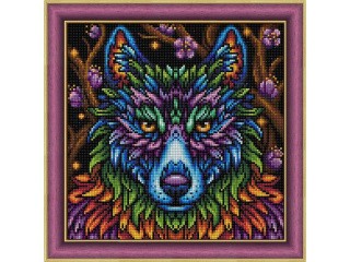 Алмазная вышивка «Радужный волк»