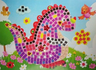 Мозаика из стикеров «Розовый дракончик»