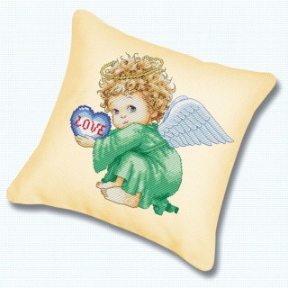 Подушка «Милый ангел» (канва бежевая)
