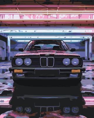 Картина по номерам «Машина BMW неон 40х50» Картина по номерам «Машина BMW неон 40х50»