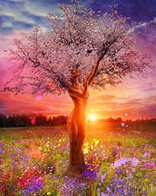 Картина по номерам «Девушка-природа» Картина по номерам «Девушка-природа»