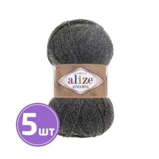 Пряжа ALIZE Alpaca royal (182), темно-серый меланж, 5 шт. по 100 г