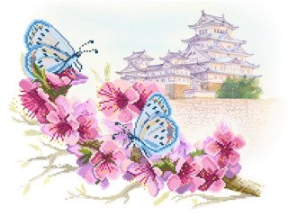 Рисунок на шелке «Восточная весна»