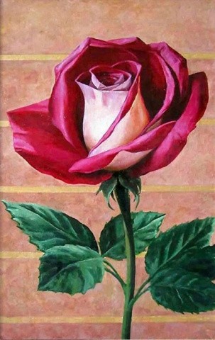Рисунок на ткани «Красная роза»