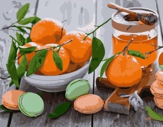 Картина по номерам «Макарони с апельсинами и мёдом» Картина по номерам «Макарони с апельсинами и мёдом»