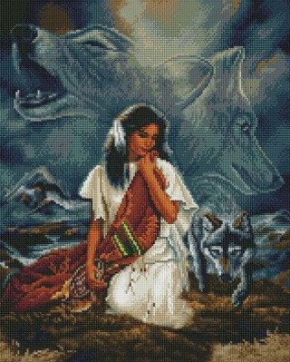 Алмазная вышивка «Красавица и волк»