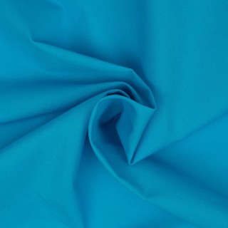 Ткань Поплин стрейч, 1 м х 150 см, 125 г/м², цвет: ярко-голубой, TBY