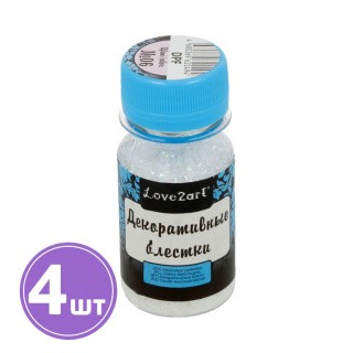 Декоративные блестки, 1,5x0,2 мм, 4 шт. по 15 г, цвет: №06 перламутровый, Love2art