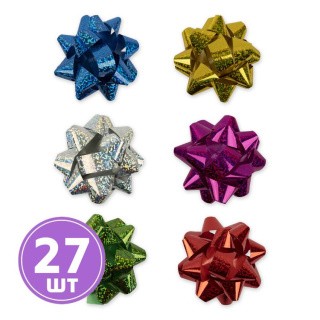 Подарочные банты, 7,6 см, 27 шт., ассорти, Stilerra Подарочные банты, 7,6 см, 27 шт., ассорти, Stilerra