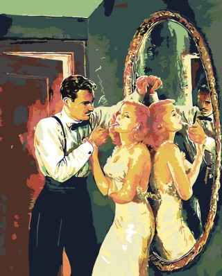 Картина по номерам «Разговор у зеркала»