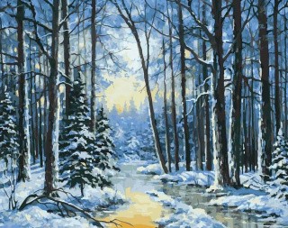 Картина по номерам «Зимняя речка» Картина по номерам «Зимняя речка»