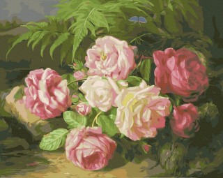 Картина по номерам «Пышные розы в саду»