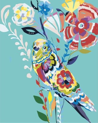 Картина по номерам «Цветочная птица»