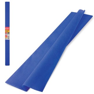 Бумага гофрированная (креповая) плотная, 32 г/м2, синяя, 50х250 см, Brauberg