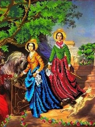 Рисунок на ткани «Две сестры (К. Брюллов)»