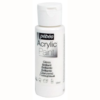 Краска акриловая Pebeo Acrylic Paint декоративная глянцевая (Белый), 59 мл