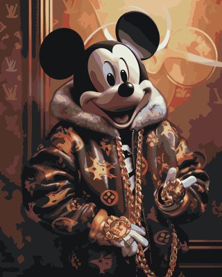 Картина по номерам «Герои Дисней: Микки Маус в золоте 2»