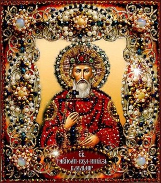 Вышивка Образа в каменьях «Святой Владимир»