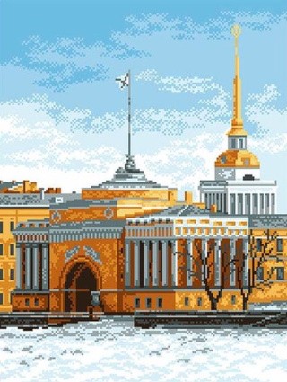 Рисунок на ткани «Набережная Санкт-Петербурга»