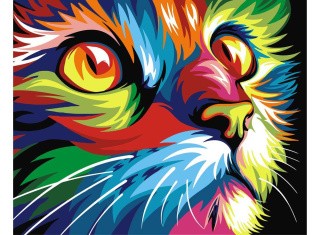 Картина цветным песком «Кот»