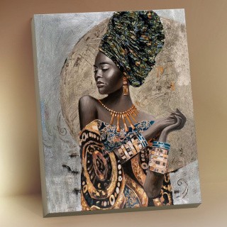 Картина по номерам с поталью «Африканская девушка»