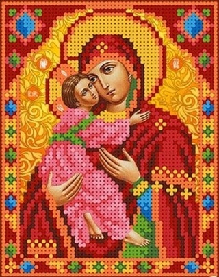 Рисунок на ткани «Богородица Владимирская»